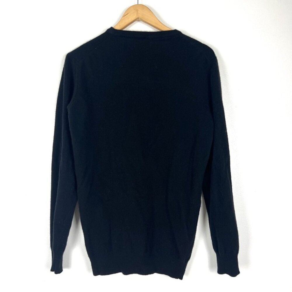 Roberto Cavalli Designer Sweater L Black Midweight Wool Cashmere‎ Crewneck Logo - Picture 2 of 9